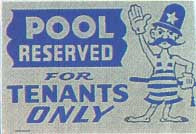 Pool Reserved For tenants Sign #40319