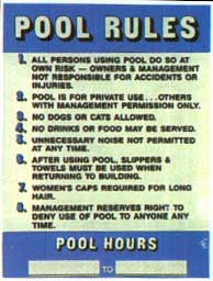 Pool Rules Sign #40322