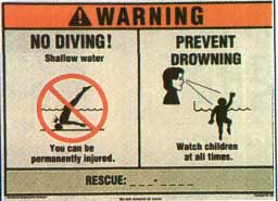 Warning Prevent Drowning Sign #40350